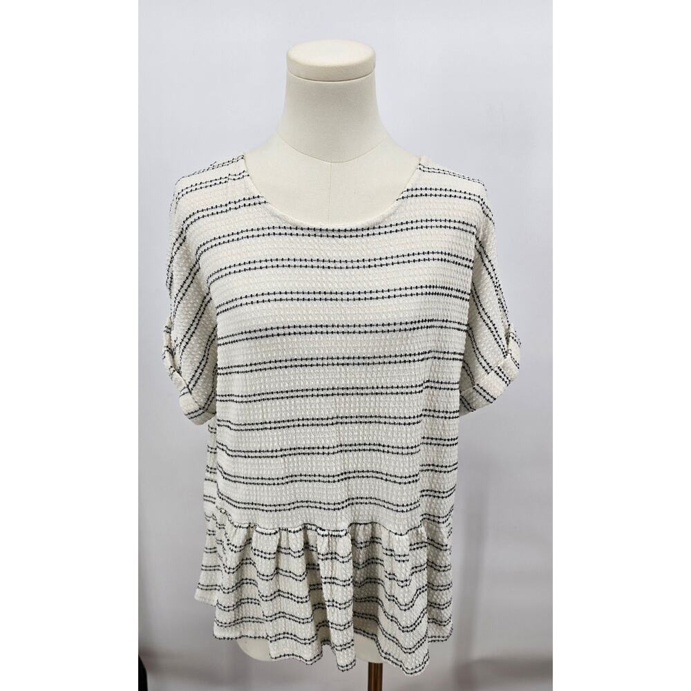 Blu Pepper Textured Dot Babydoll Top